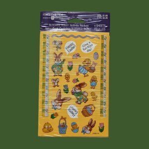 Unopened Vintage AGC “Bloomer Bunny” Sticker Pack – 4 Sheets – 90s Easter